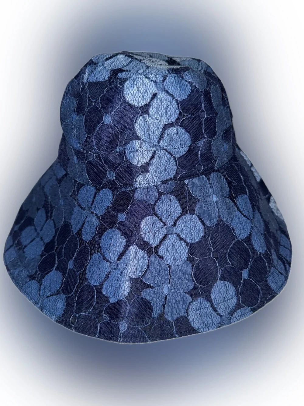 Free People “Molly” Navy Floral Classic Summer Bucket Hat, One Size